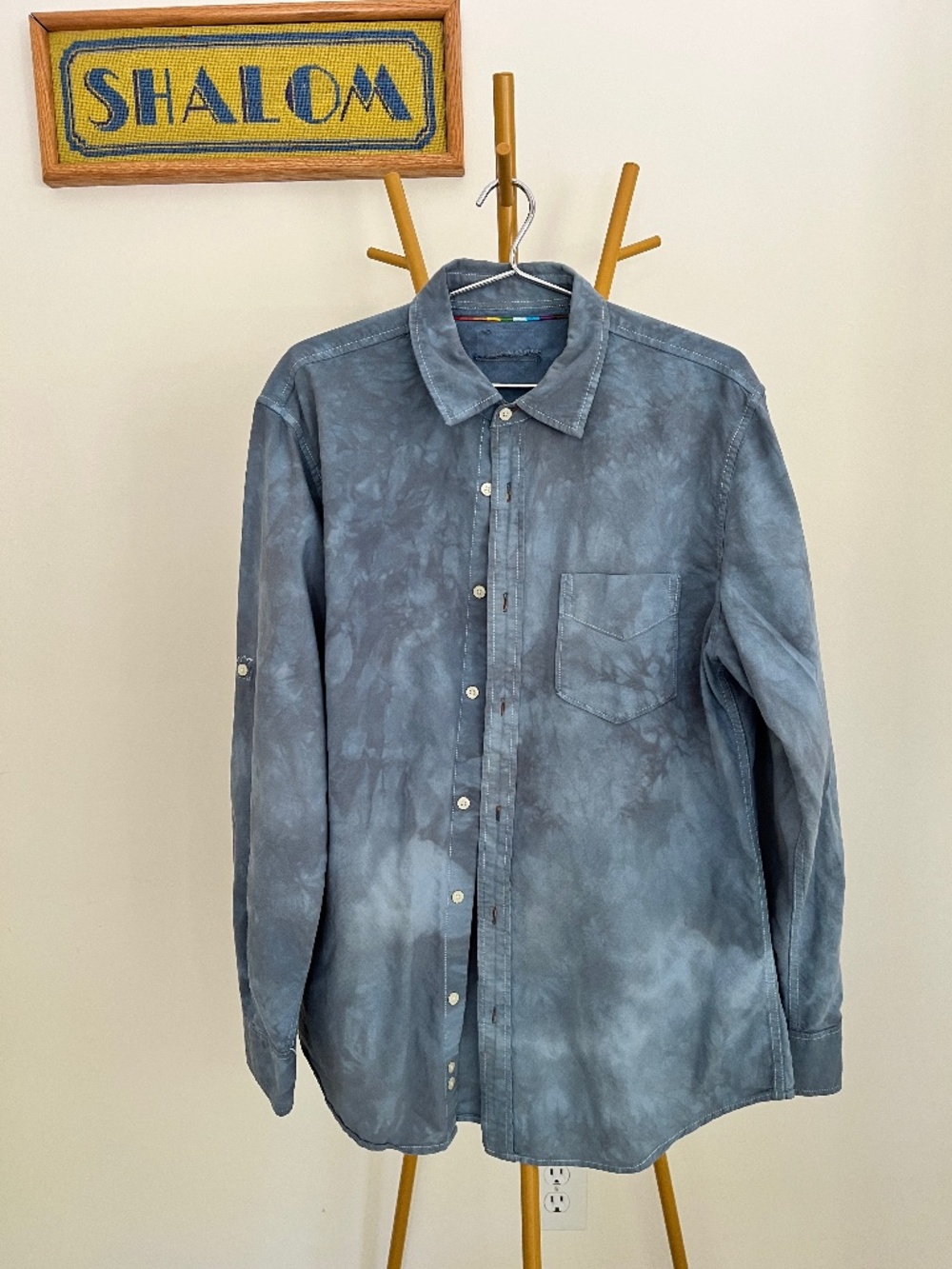 Over-dyed men's shirt